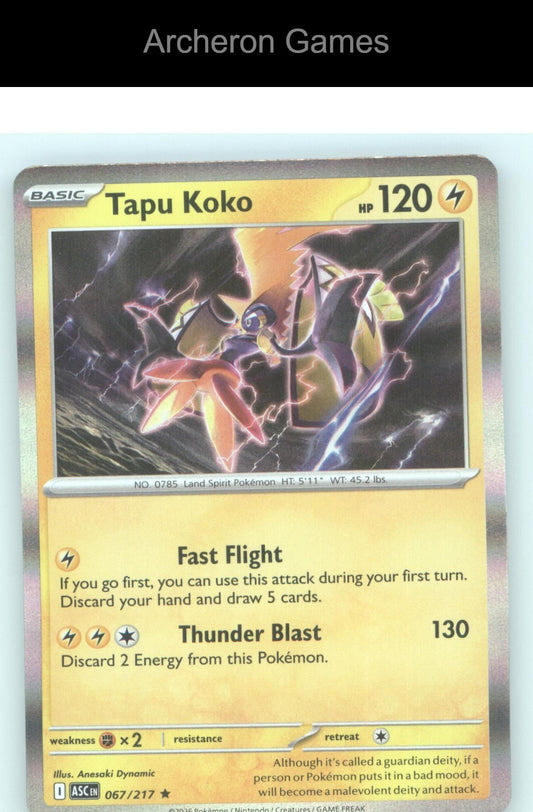 Pokemon Card Tapu Koko ASC 067/217 R Ascended Heroes Holo
