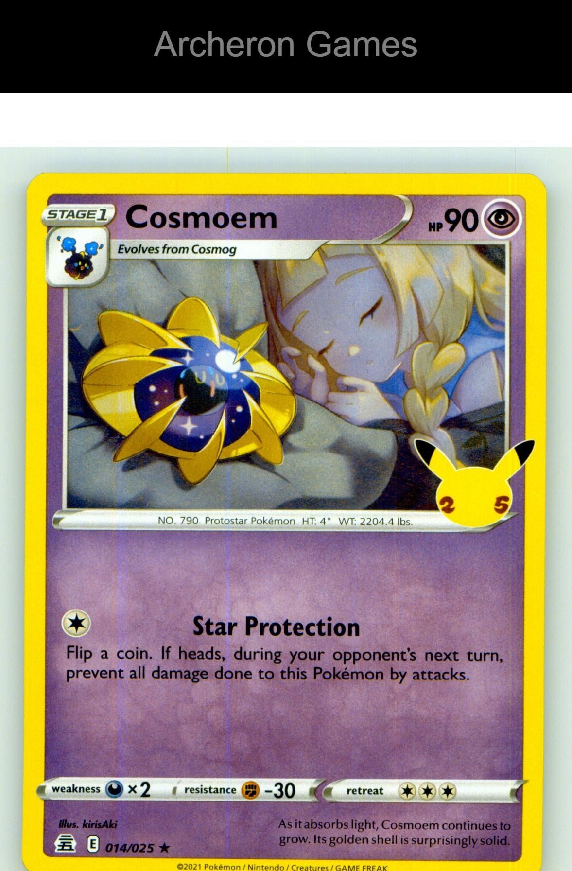 Pokemon Card Cosmoem CEL 014/025 R Celebrations Holo