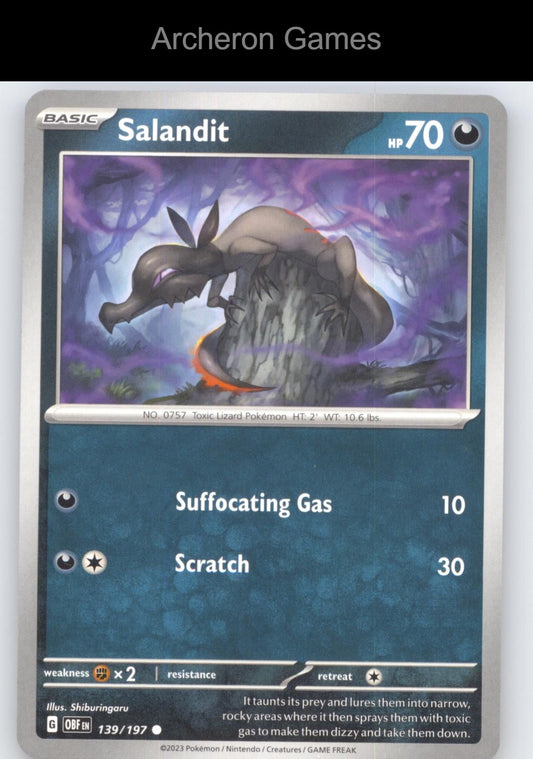 Pokemon Card Salandit OBF 139/197 C Obsidian Flames