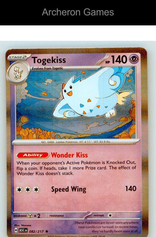 Pokemon Card Togekiss ASC 082/217 R Ascended Heroes Holo