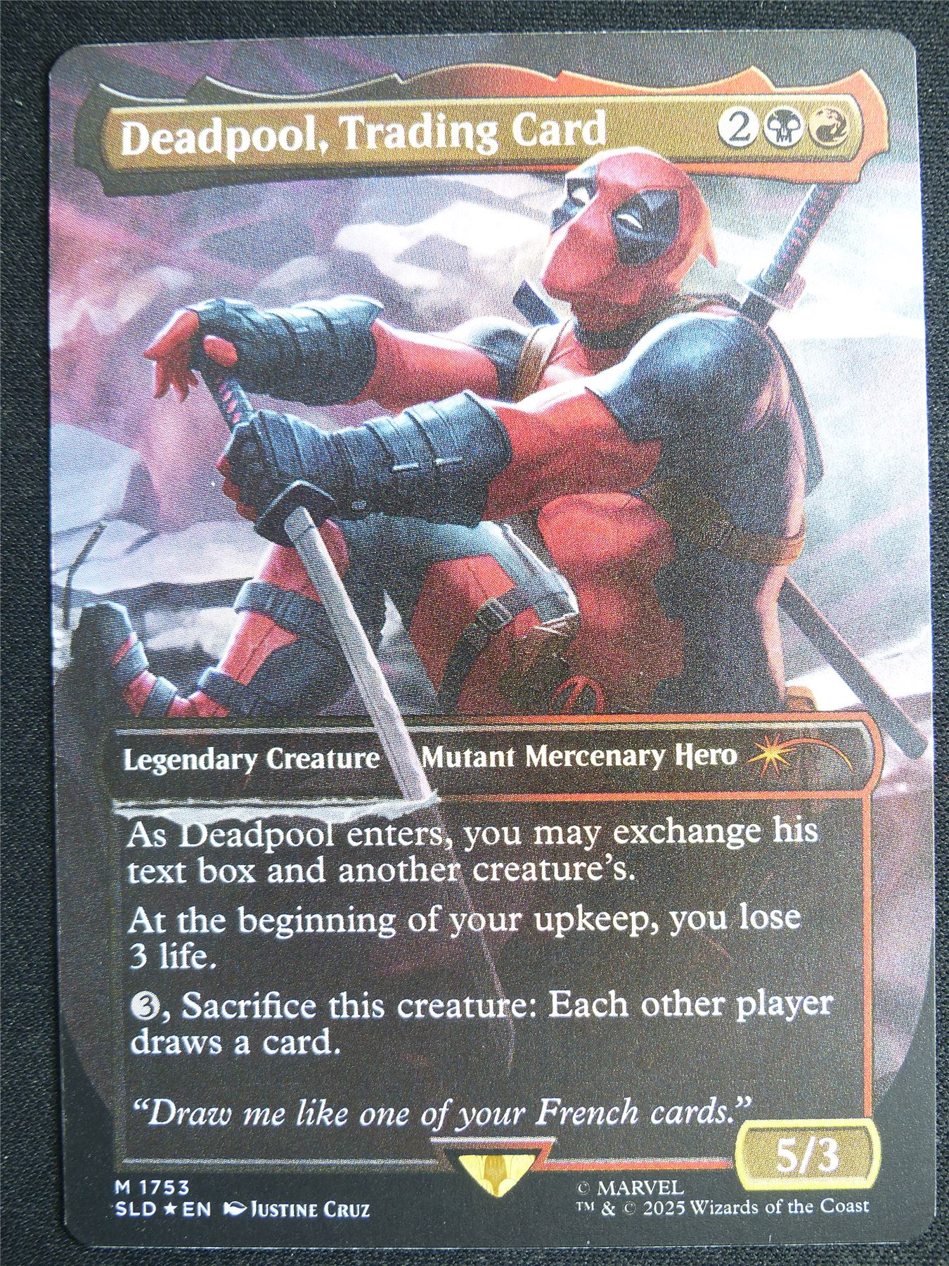 Deadpool Trading Card Borderless Foil - SLD - Mtg Card #4OW