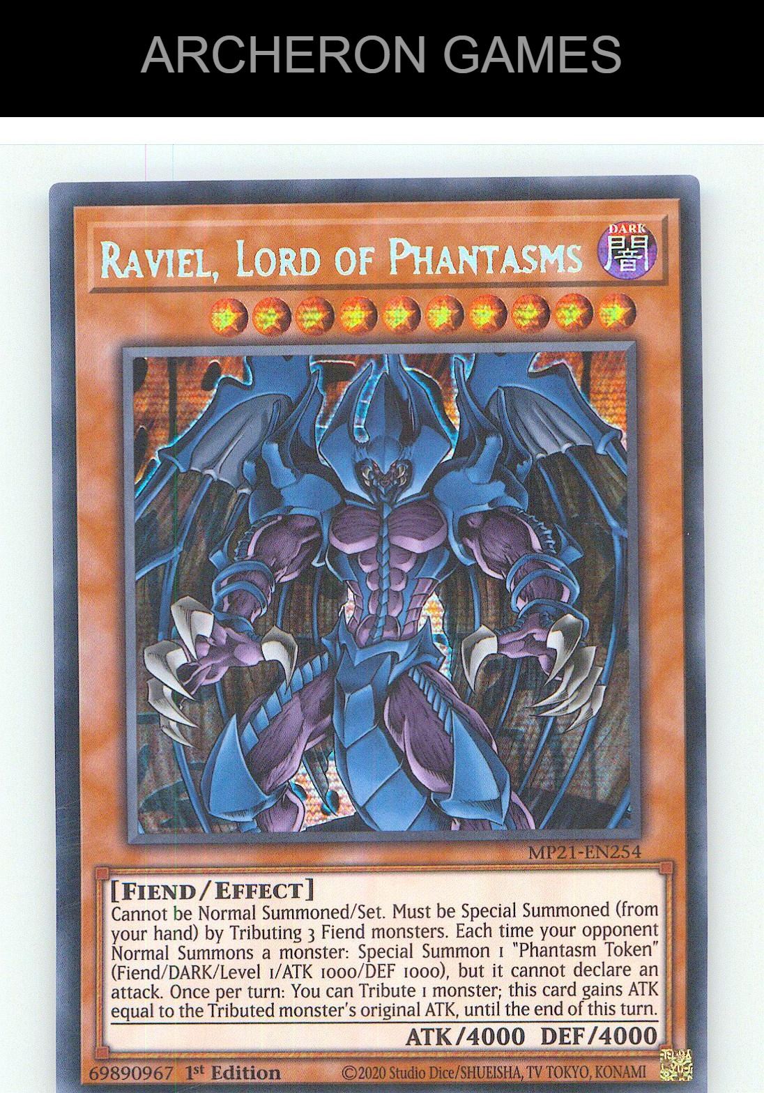Raviel, Lord of Phantasms Prismatic Secret Rare YUGIOH Card 1st Edition