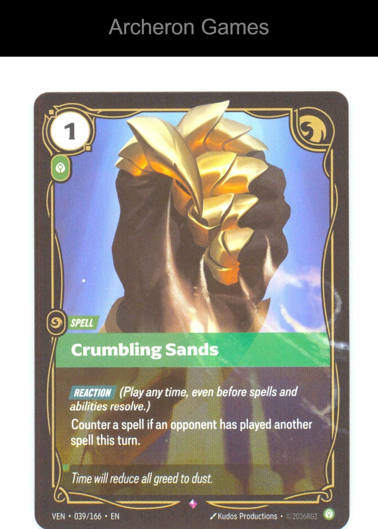 Crumbling Sands VEN 039/166 R Vendetta Riftbound Card Foil