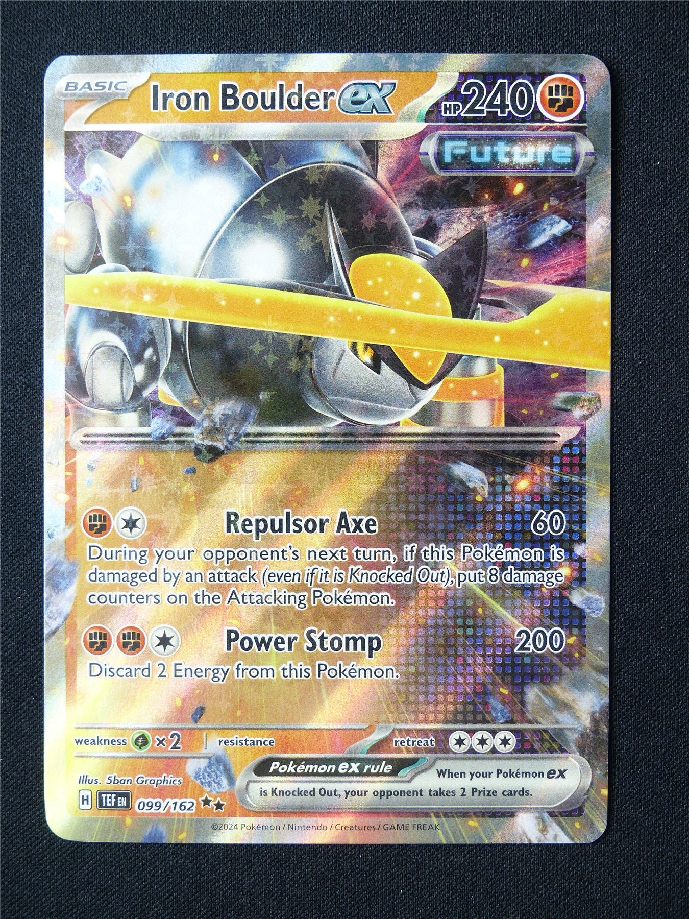 Iron Boulder EX 099/162 Holo - Pokemon Card #61T