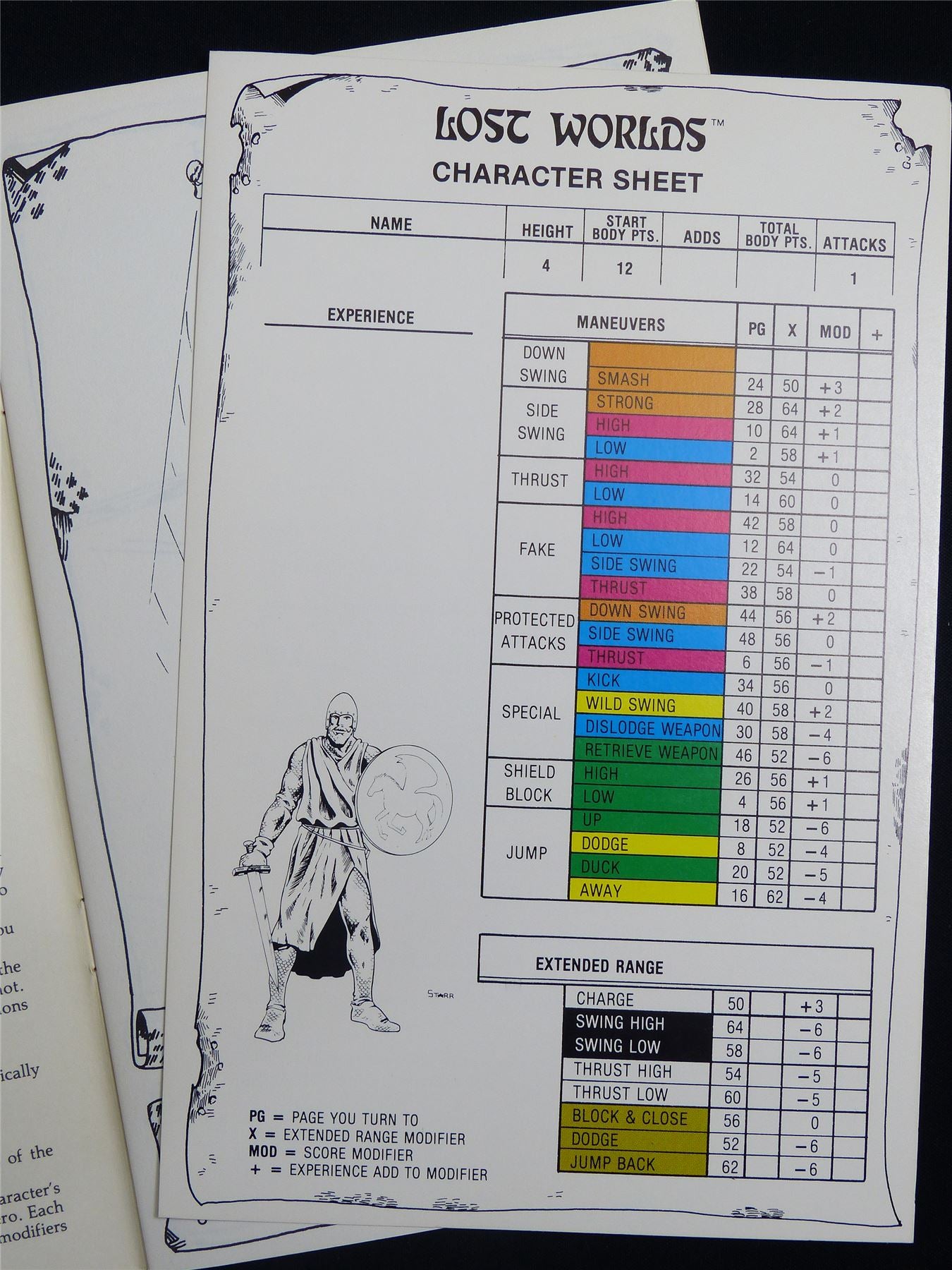 Lost Worlds Fantasy Combat Book: Man in Chainmail with Sword and Shield - Booklet #2TO