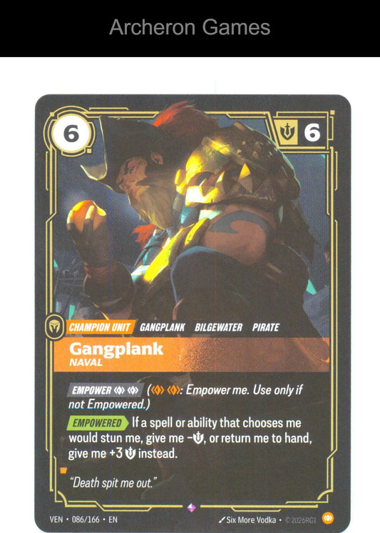 Gangplank - Naval VEN 086/166 R Vendetta Riftbound Card Foil