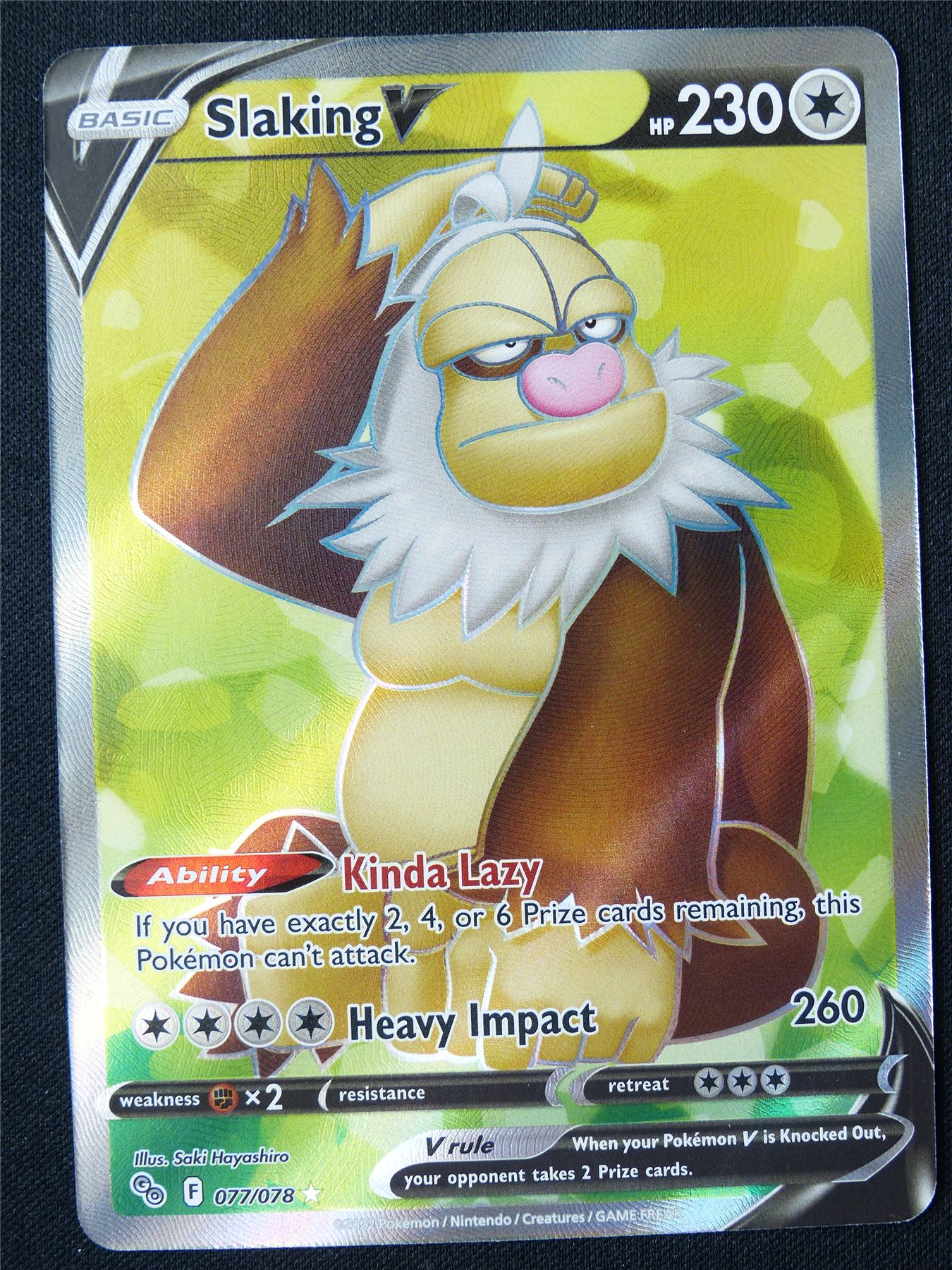 Slaking V 077/078 Textured Holo - Pokemon Card #1E4