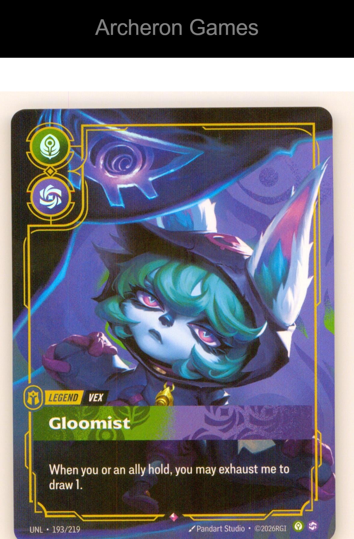 Vex - Gloomist UNL 193/219 R Unleashed Riftbound Card