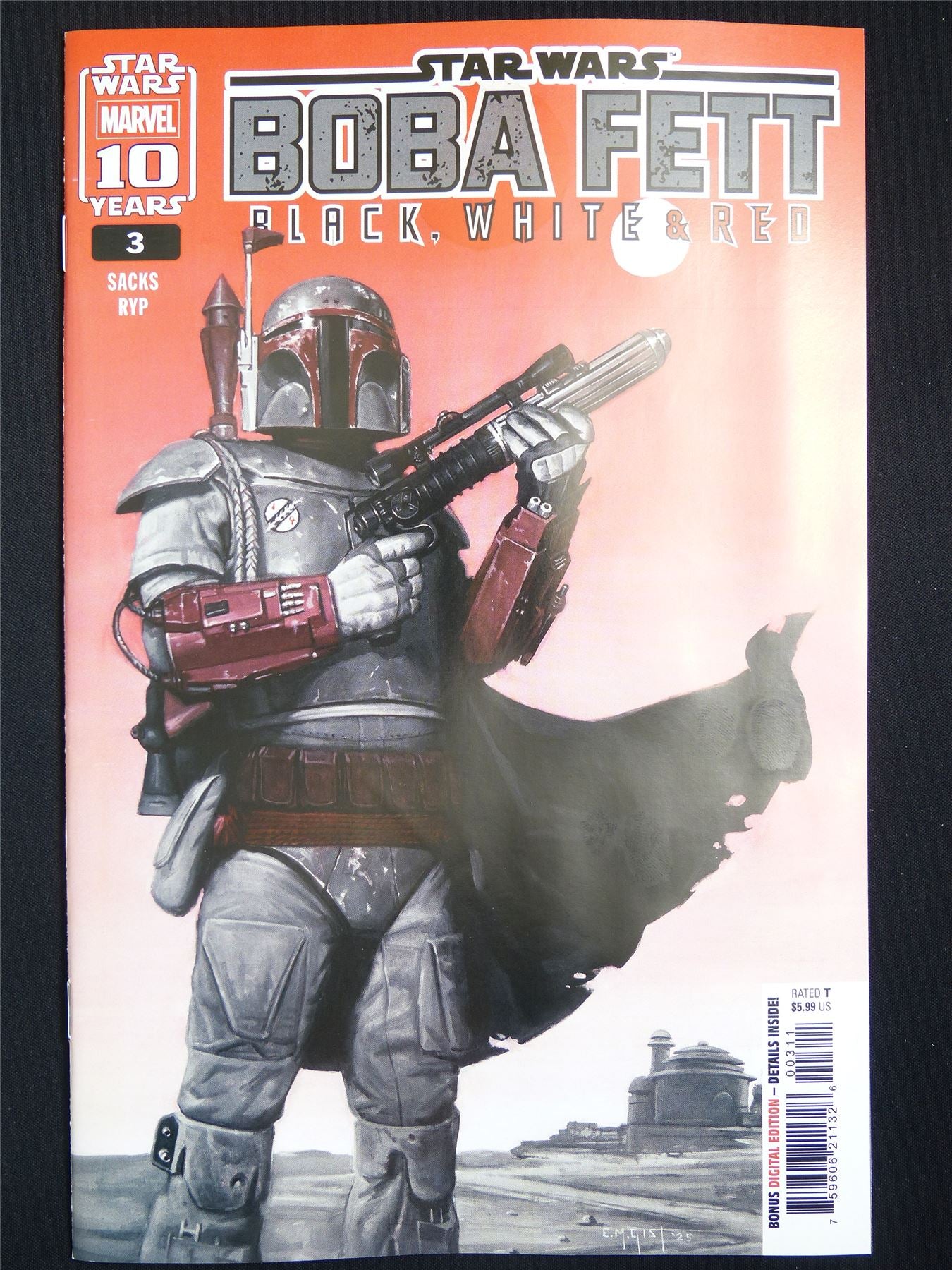 STAR Wars: Boba Fett Black White & Red #3 - Jan 2026 Marvel Comic #6NW