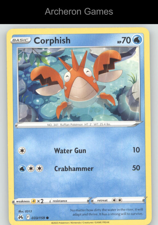 Pokemon Card Corphish CRZ 033/159 C Crown Zenith