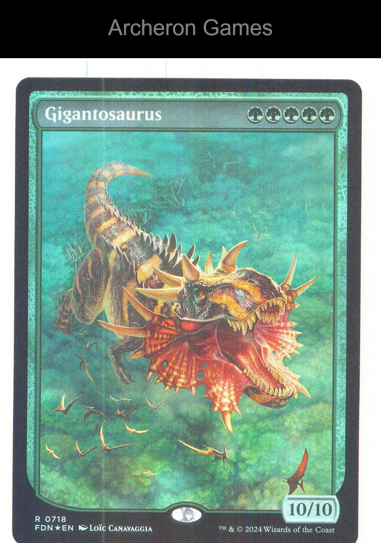 Gigantosaurus (Full Art) FDN 718 R MTG Card NM/EX+ Foil