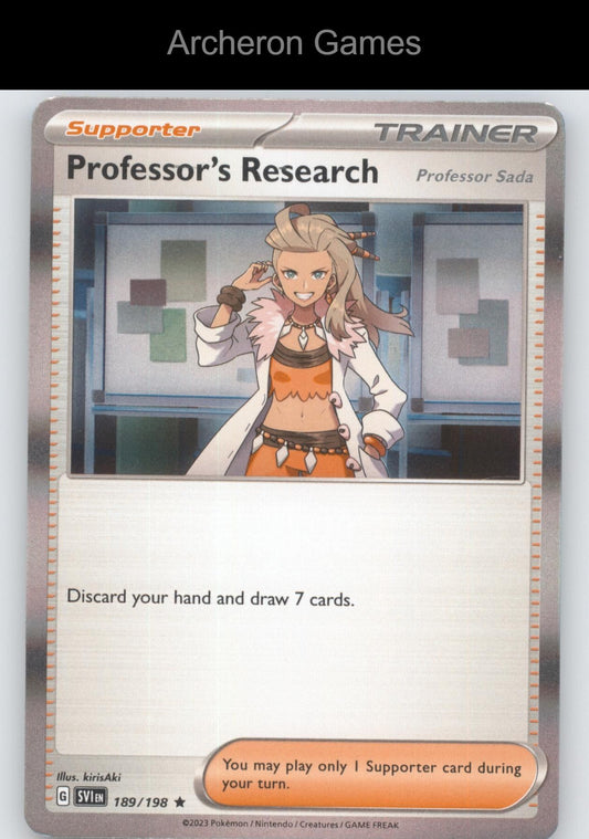Pokemon Card Professor's Research (Professor Sada) SVI 189/198 Scarlet & Violet