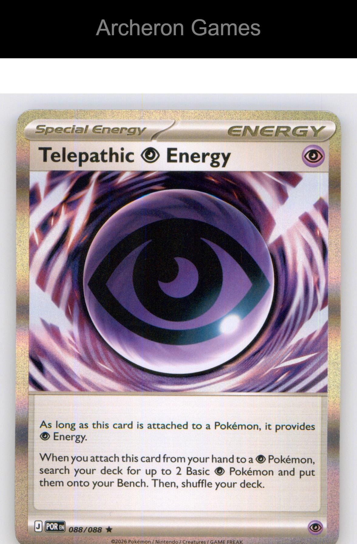 Pokemon Card Telepathic Psychic Energy ME03 088/088 R Perfect Order Holo