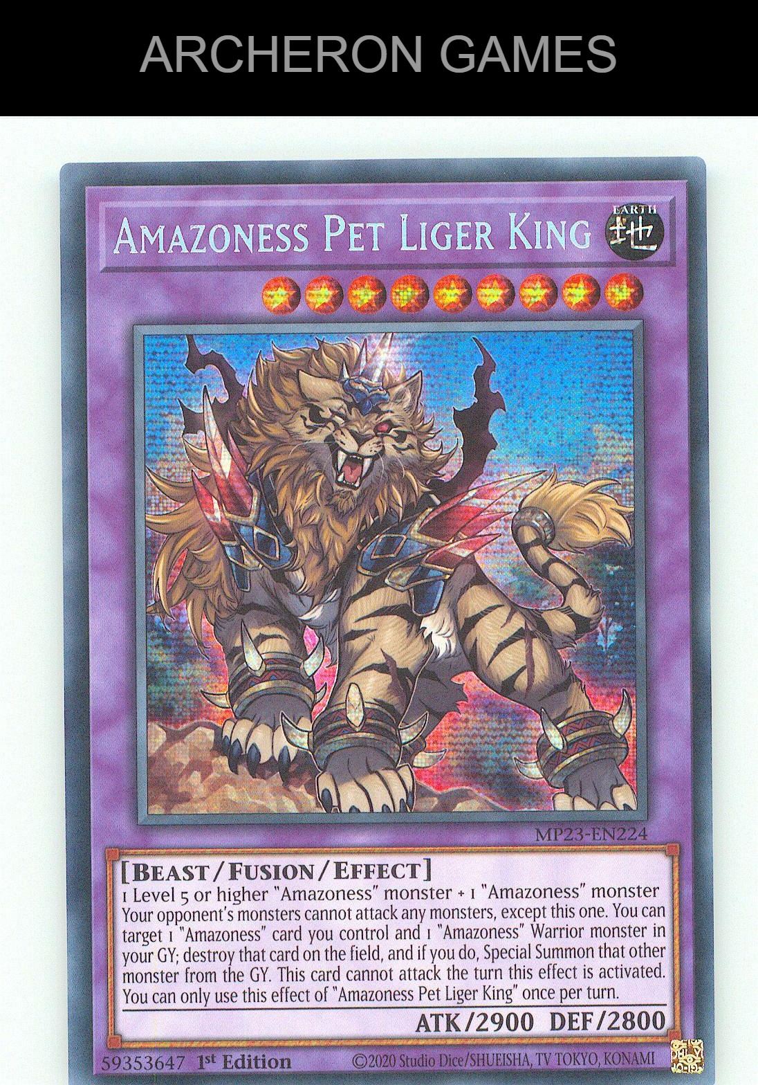 Amazoness Pet Liger King SEC YUGIOH Card