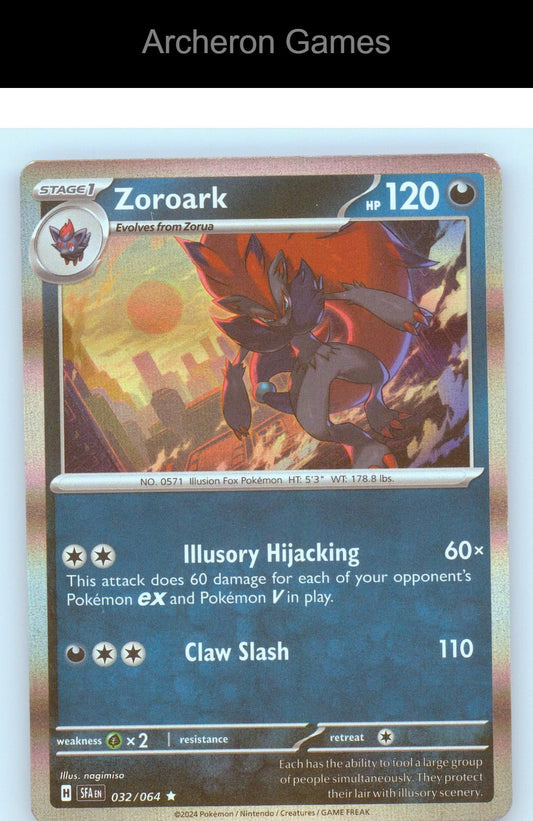 Pokemon Card Zoroark SFA 032/064 R Shrouded Fable Reverse Holo