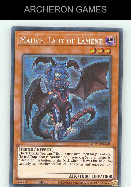 Malice, Lady of Lament SEC YUGIOH Card