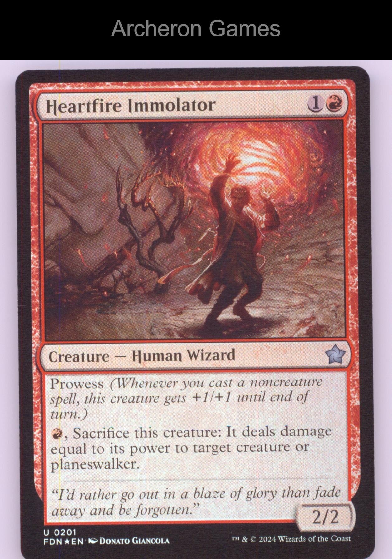 Heartfire Immolator FDN 201 UC MTG Card Foundations