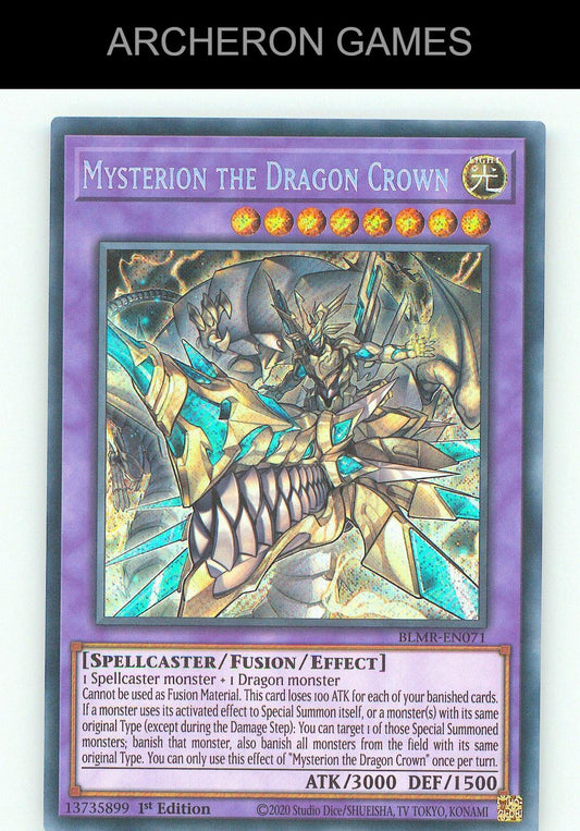 Mysterion the Dragon Crown SEC YUGIOH Card