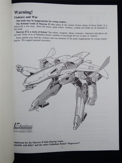Macross II Sourcebook One - Palladium Roleplay Softback #2VJ