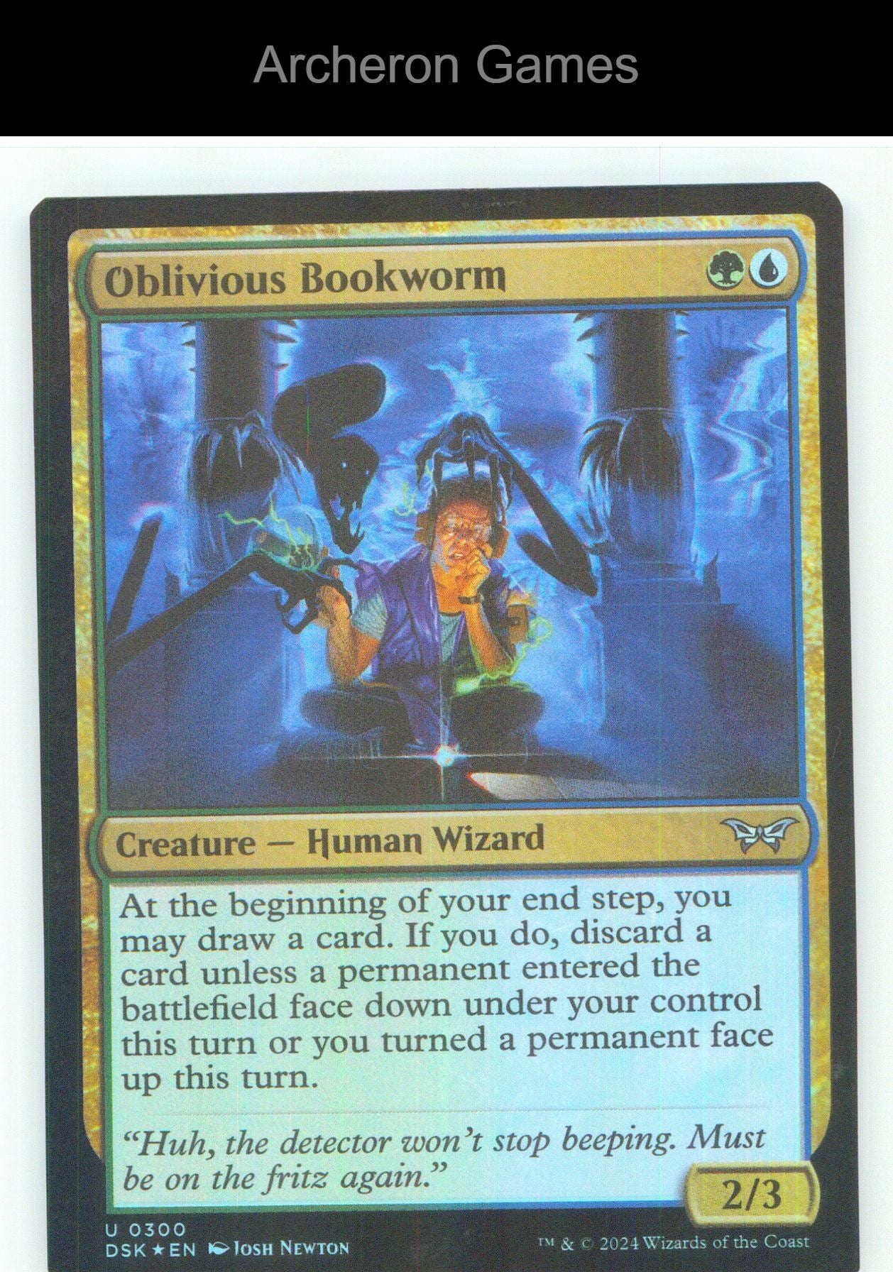 Oblivious Bookworm (0300) DSK 300 UC MTG Card NM/EX+ Foil