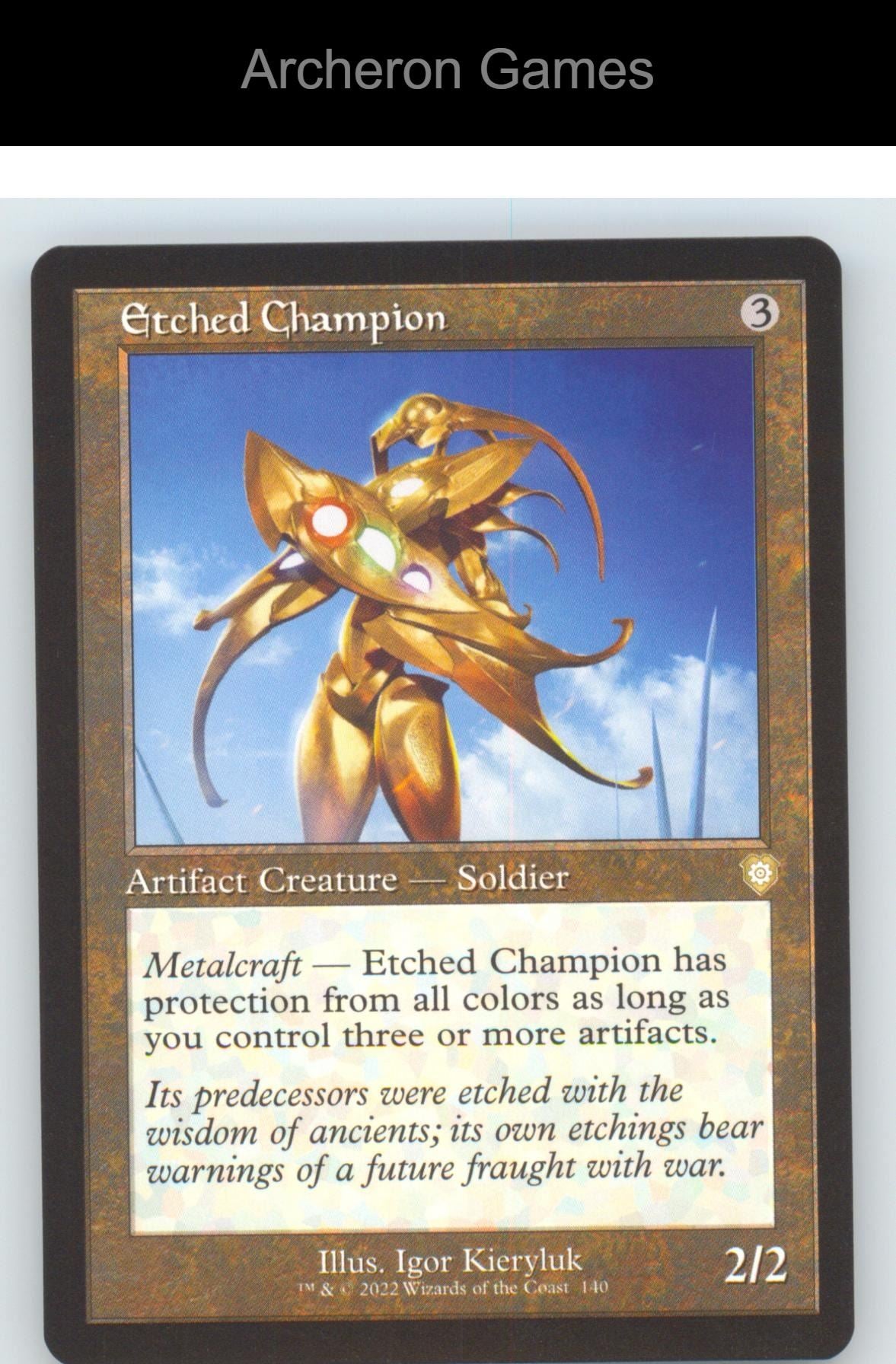 Etched Champion (Retro Frame) BRC 140 R MTG Card NM/EX+