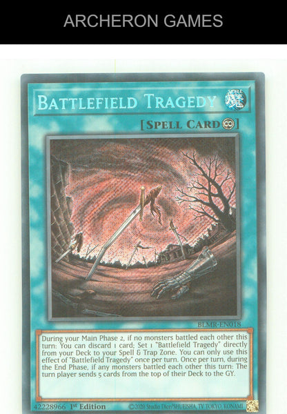 Battlefield Tragedy SEC YUGIOH Card 1st Edition