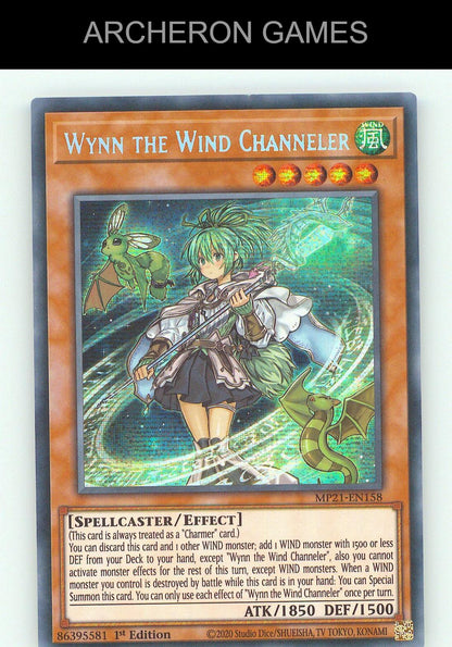 Wynn the Wind Channeler SEC YUGIOH Card