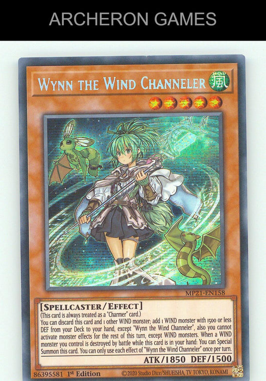 Wynn the Wind Channeler SEC YUGIOH Card