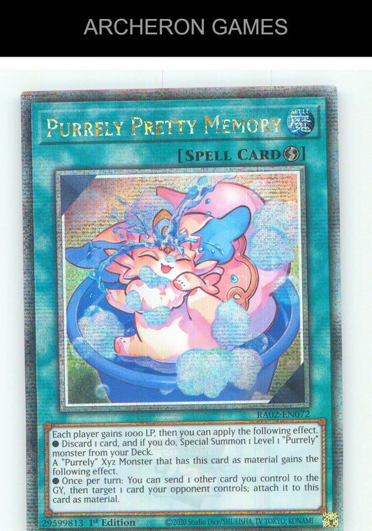 Purrely Pretty Memory (Quarter Century Secret Rare) YUGIOH Card 1st Edition