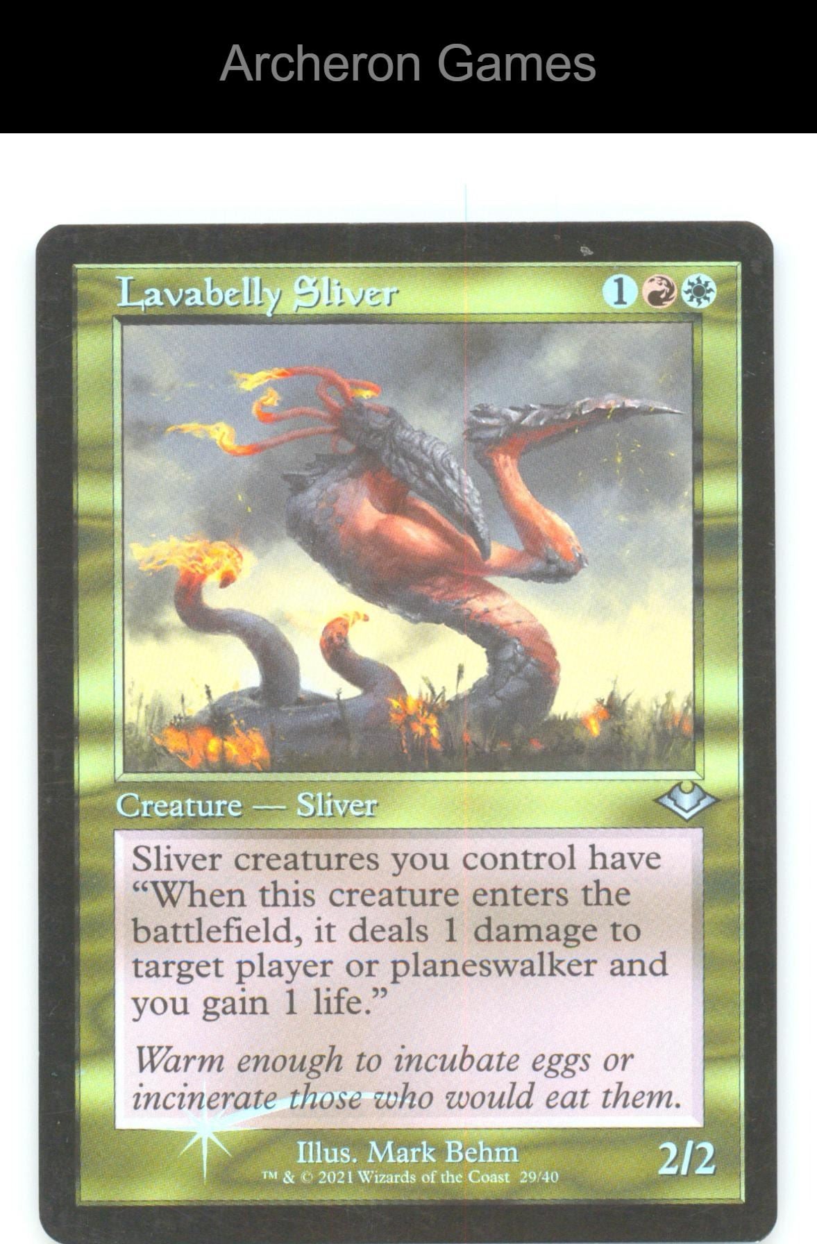 Lavabelly Sliver (Retro Frame) MH1 29 UC MTG Card Modern Horizons Foil