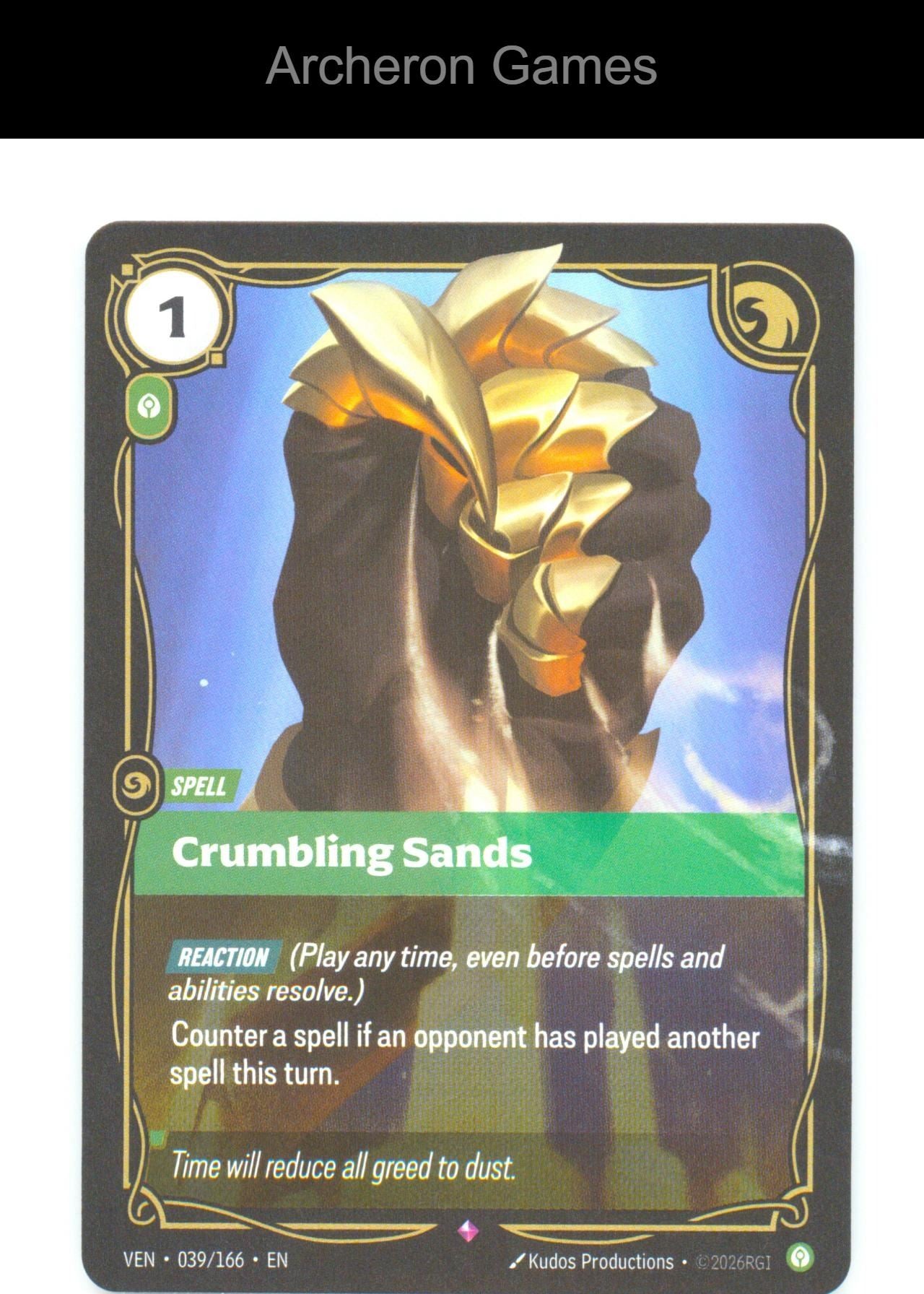 Crumbling Sands VEN 039/166 R Vendetta Riftbound Card Foil