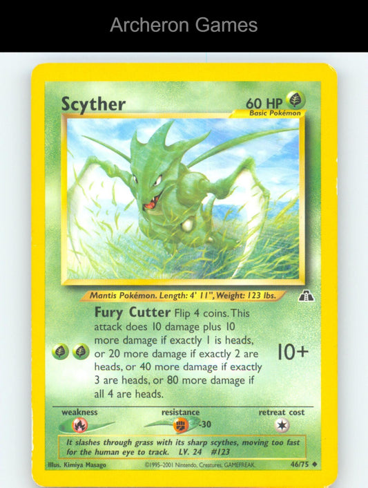 Pokemon Card Scyther N2 46/75 UC Neo Discovery Unlimited
