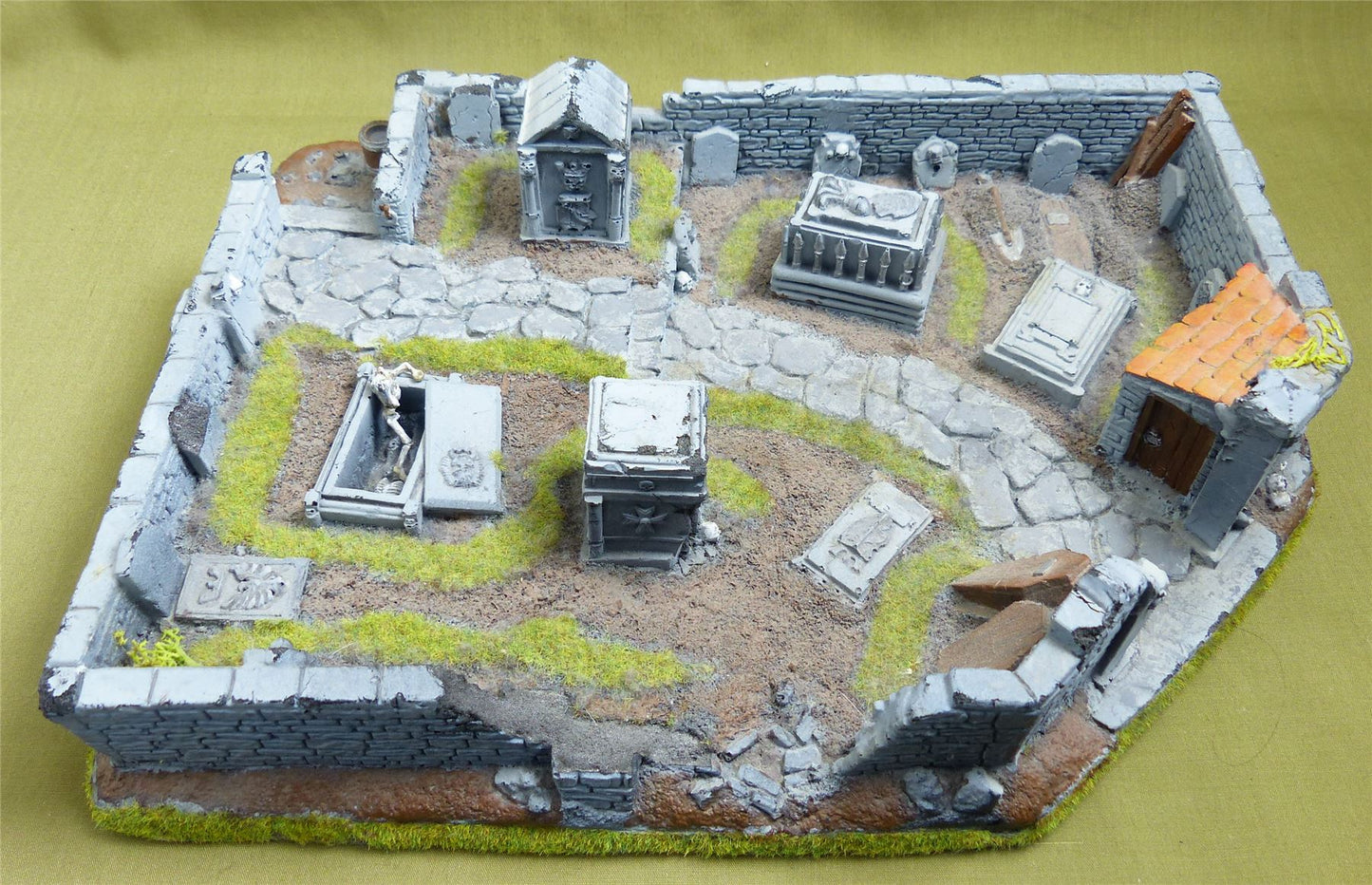11" by 9" Foam Board Graveyard Scenery painted 28mm #1UU