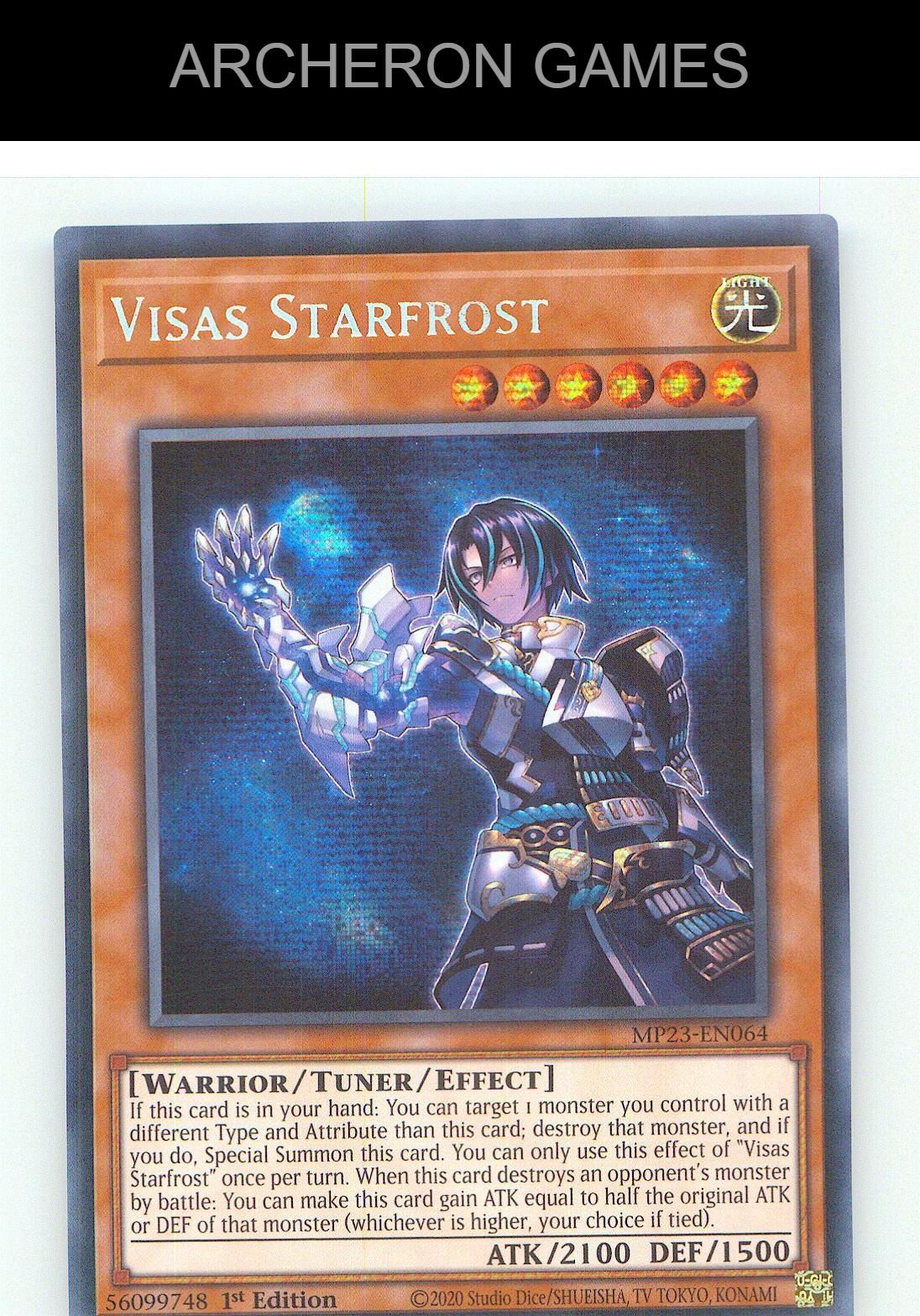 Visas Starfrost Prismatic Secret Rare YUGIOH Card 1st Edition
