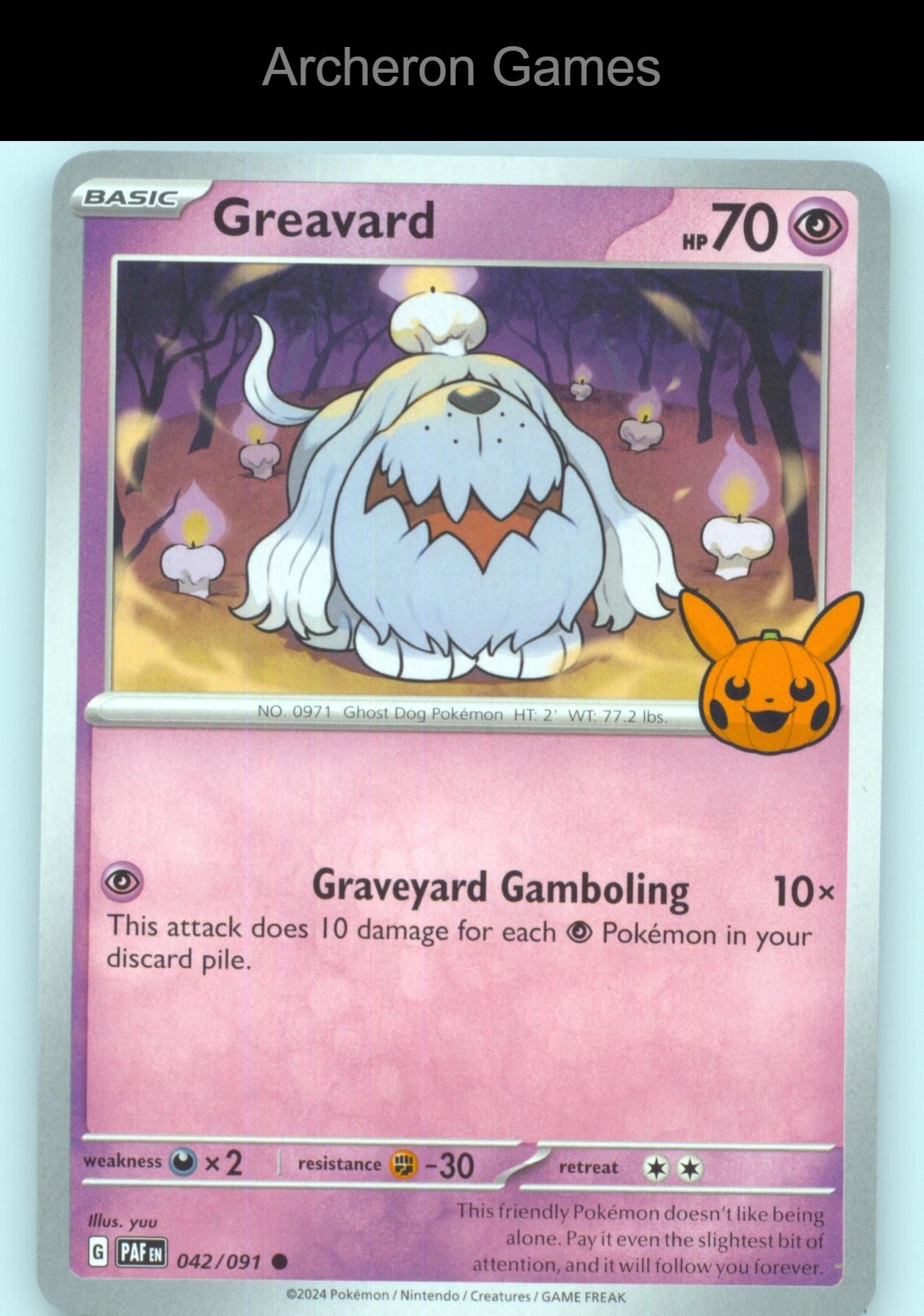 Pokemon Card Greavard TTBB24 042/091 C Trick or Trade BOOster 2024