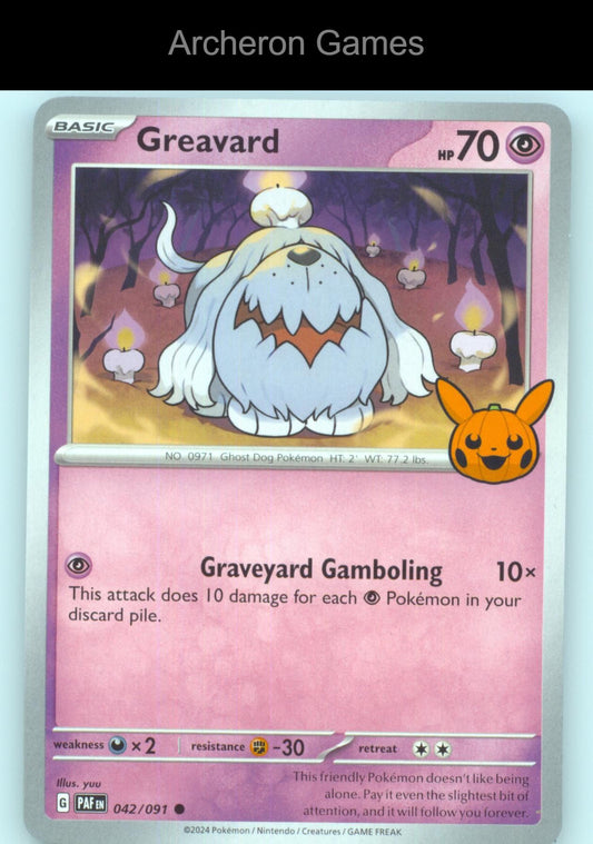 Pokemon Card Greavard TTBB24 042/091 C Trick or Trade BOOster 2024
