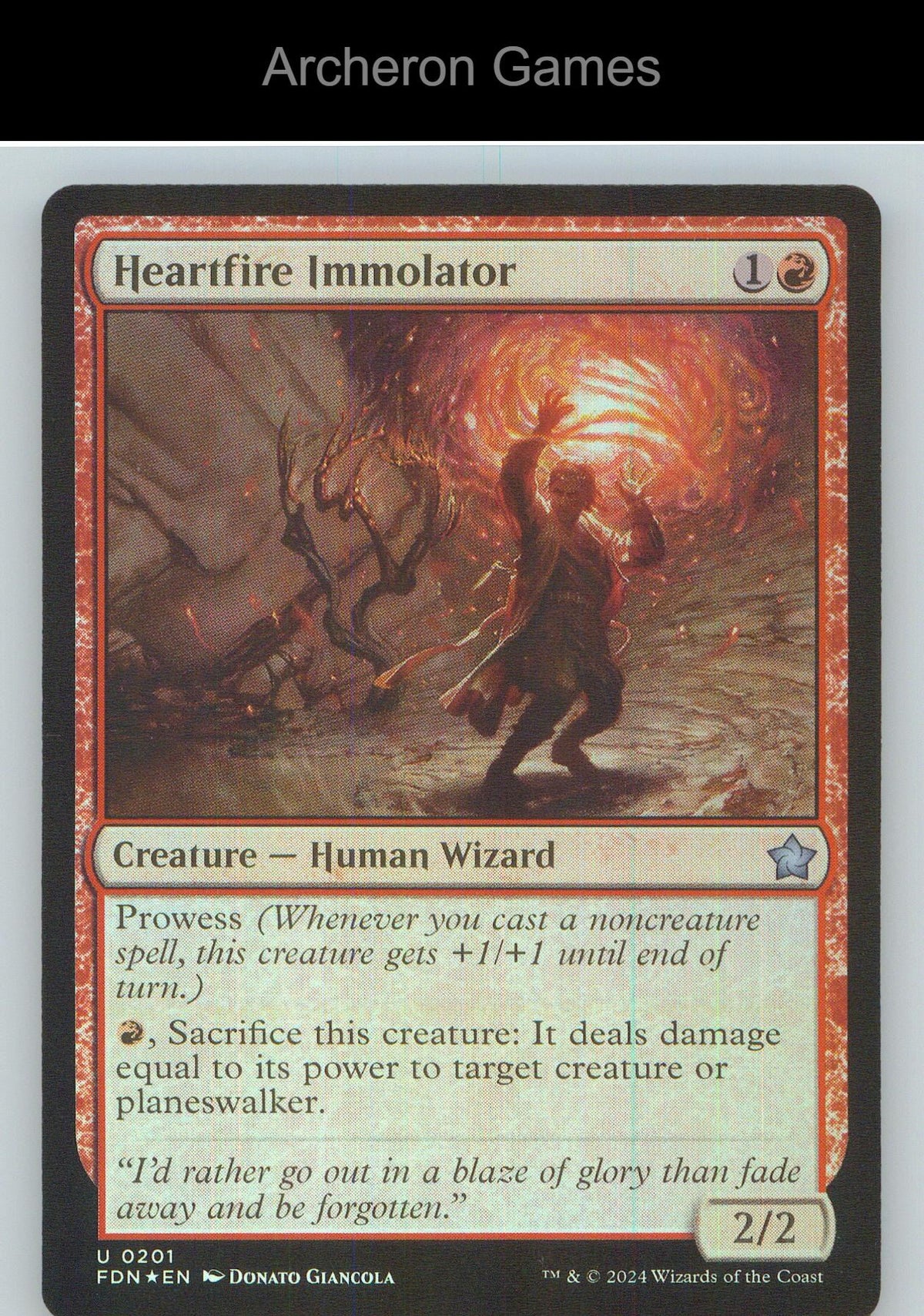 Heartfire Immolator FDN 201 UC MTG Card NM/EX+ Foil