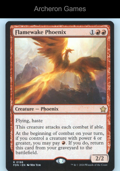 Flamewake Phoenix FDN 198 R MTG Card Foundations