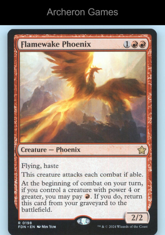 Flamewake Phoenix FDN 198 R MTG Card Foundations