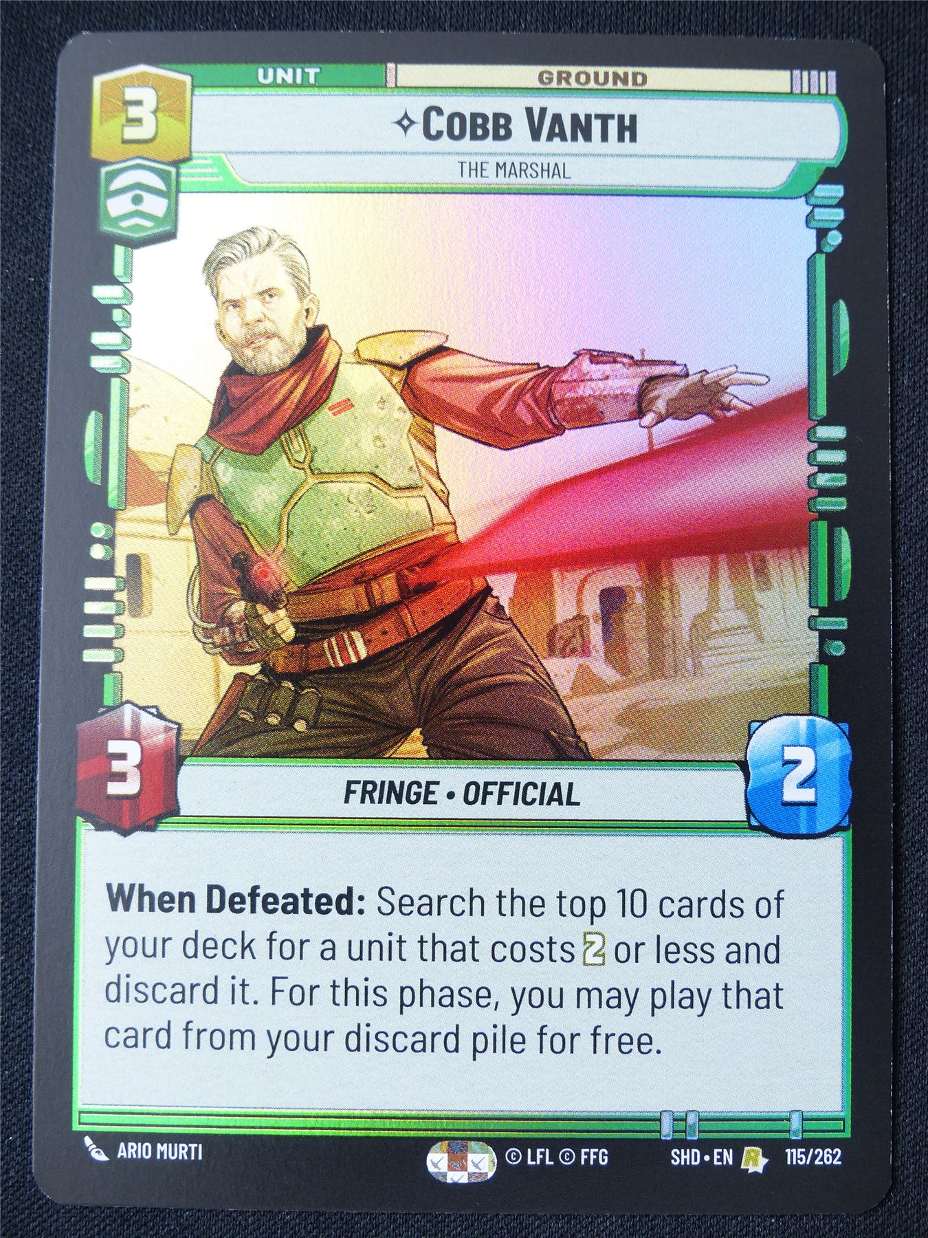 Cobb Vanth 115/262 Foil - Star Wars Unlimited Card #11J