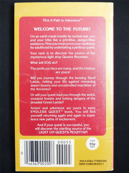 D&D Adventure Book: Light on Quests Mountain Endless Quest - Vintage Novel Softback #LV