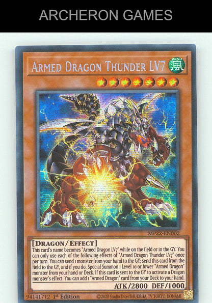 Armed Dragon Thunder LV7 SEC YUGIOH Card