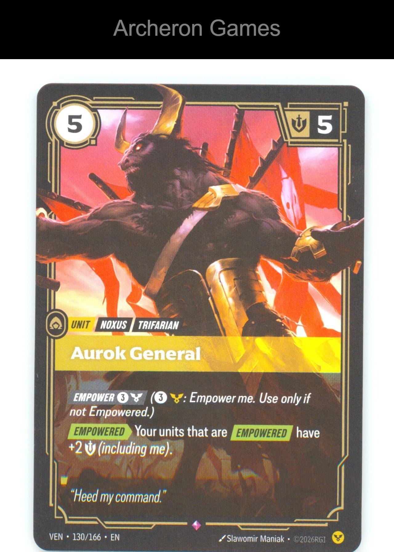 Aurok General VEN 130/166 R Vendetta Riftbound Card Foil