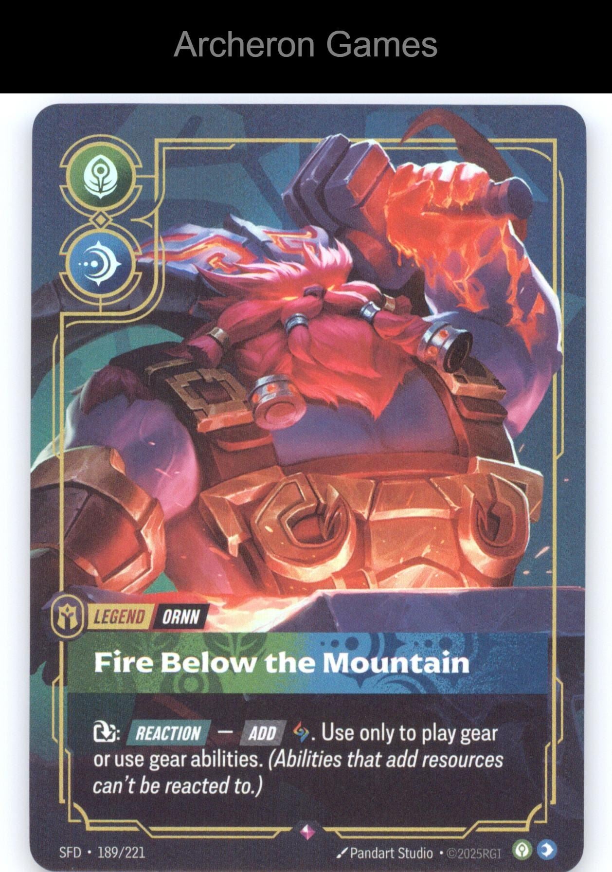 Ornn - Fire Below the Mountain SFD 189/221 R  Card Spiritforged