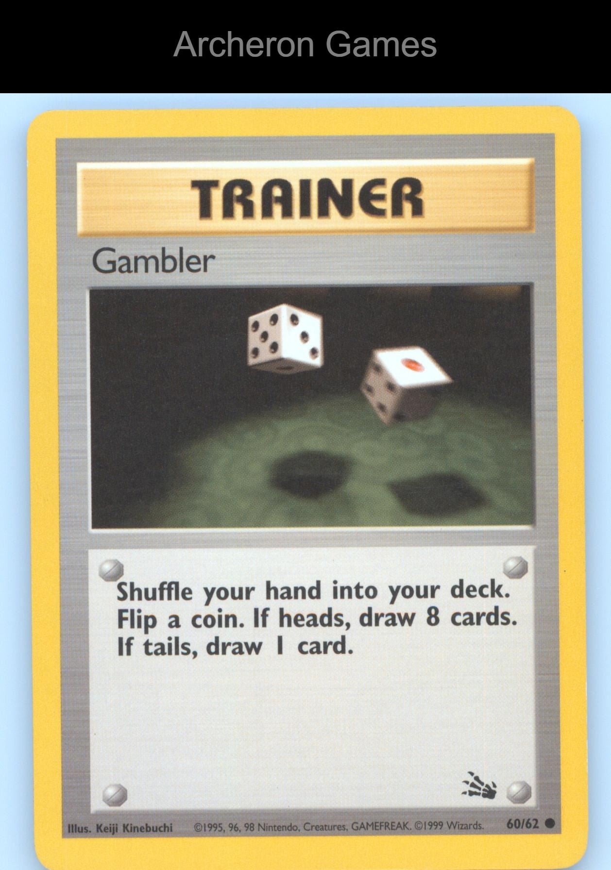 Pokemon Card Gambler FO 60/62 C Fossil Unlimited