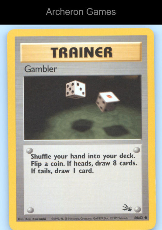 Pokemon Card Gambler FO 60/62 C Fossil Unlimited
