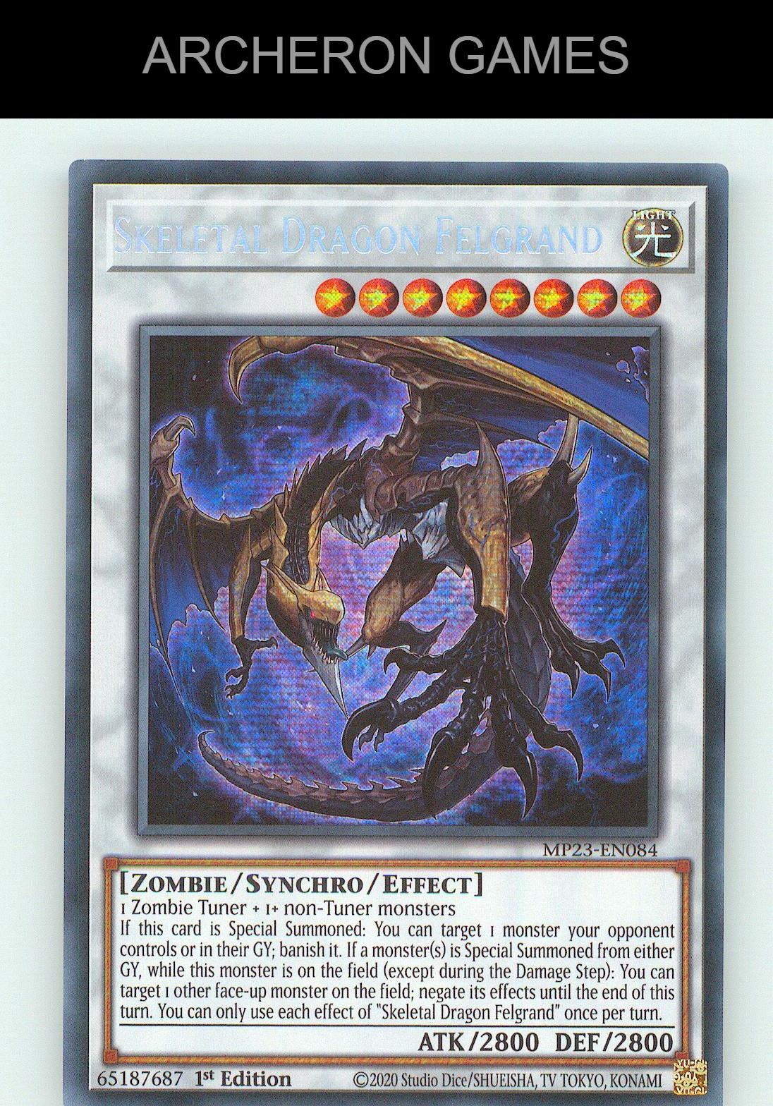 Skeletal Dragon Felgrand SEC YUGIOH Card