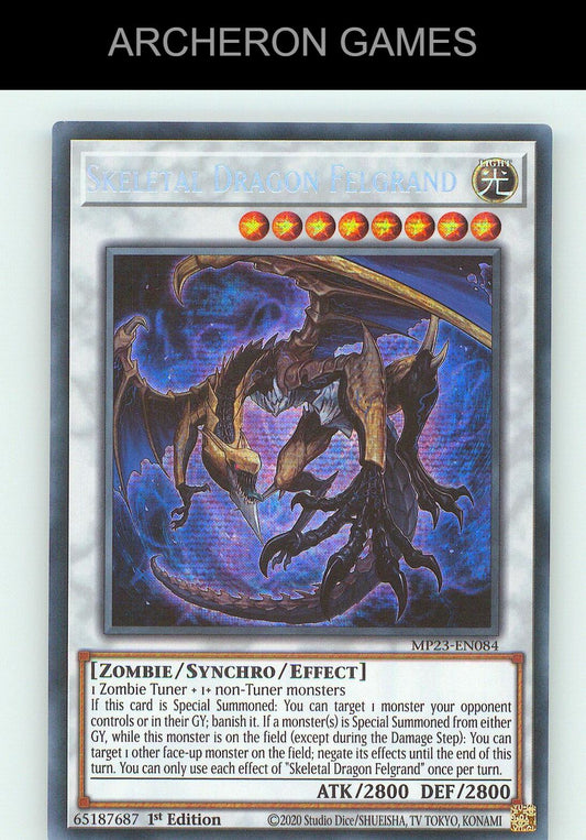 Skeletal Dragon Felgrand SEC YUGIOH Card