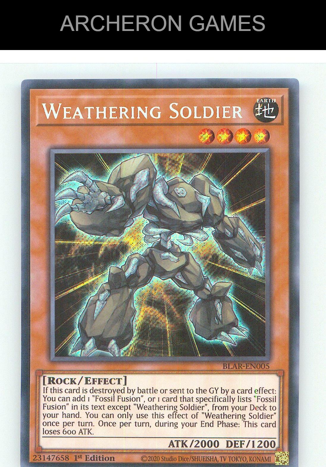 Weathering Soldier SEC YUGIOH Card 1st Edition