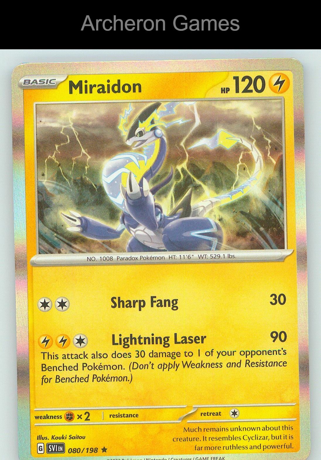 Pokemon Card Miraidon SVI 080/198 R Scarlet & Violet Holo